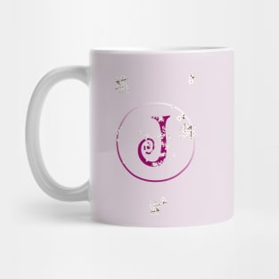 Initial J with flowers Mug